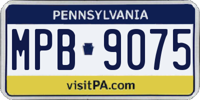 PA license plate MPB9075