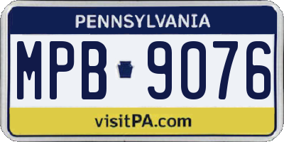 PA license plate MPB9076