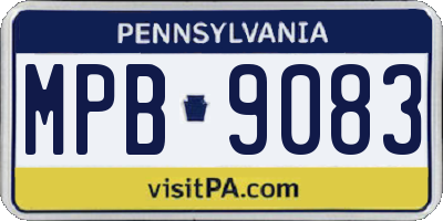 PA license plate MPB9083