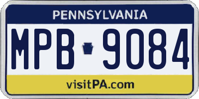 PA license plate MPB9084