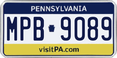 PA license plate MPB9089