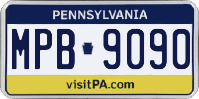 PA license plate MPB9090