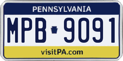 PA license plate MPB9091
