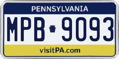 PA license plate MPB9093