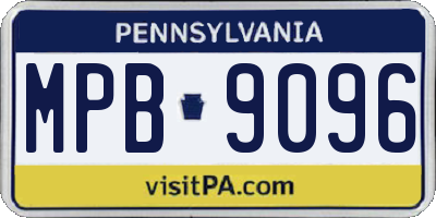 PA license plate MPB9096
