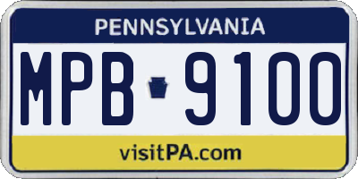 PA license plate MPB9100