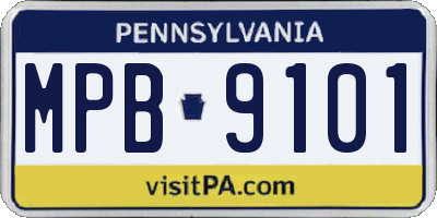 PA license plate MPB9101