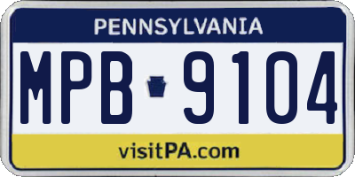 PA license plate MPB9104