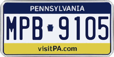PA license plate MPB9105