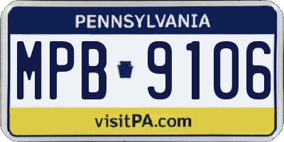 PA license plate MPB9106