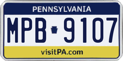 PA license plate MPB9107