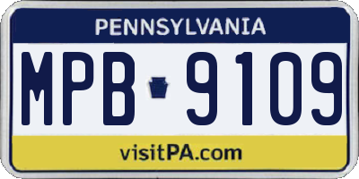 PA license plate MPB9109