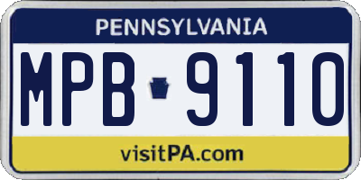 PA license plate MPB9110