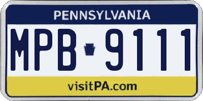 PA license plate MPB9111
