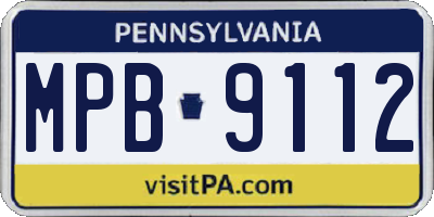 PA license plate MPB9112