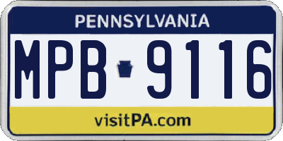 PA license plate MPB9116