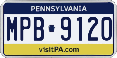 PA license plate MPB9120