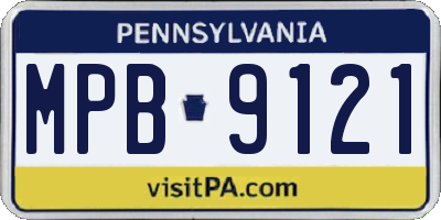 PA license plate MPB9121