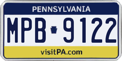 PA license plate MPB9122
