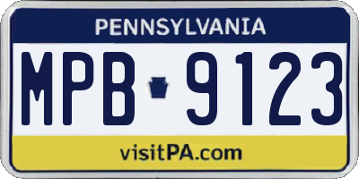 PA license plate MPB9123