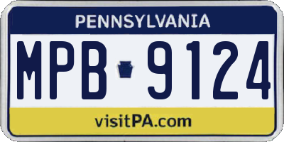 PA license plate MPB9124