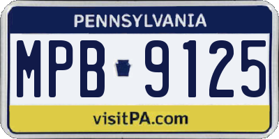PA license plate MPB9125