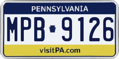 PA license plate MPB9126