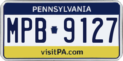 PA license plate MPB9127
