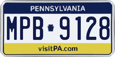 PA license plate MPB9128