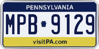 PA license plate MPB9129
