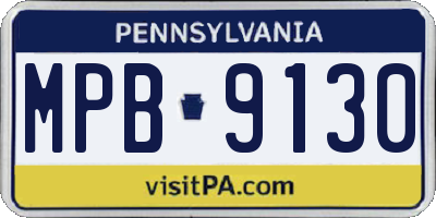 PA license plate MPB9130