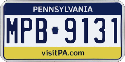 PA license plate MPB9131