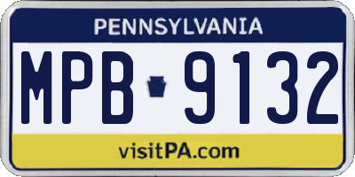 PA license plate MPB9132