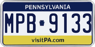 PA license plate MPB9133