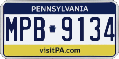 PA license plate MPB9134