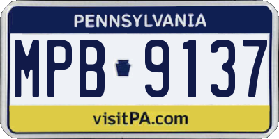 PA license plate MPB9137