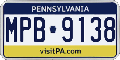 PA license plate MPB9138