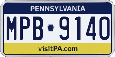 PA license plate MPB9140