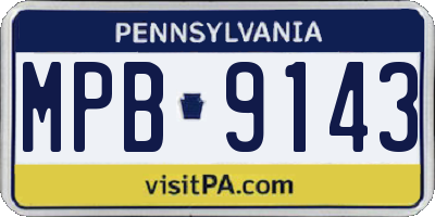 PA license plate MPB9143