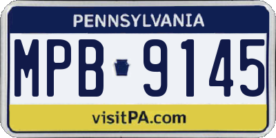 PA license plate MPB9145