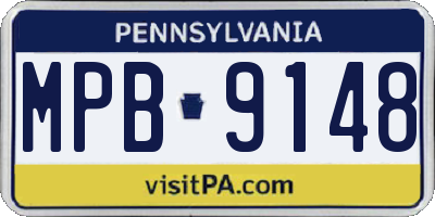 PA license plate MPB9148