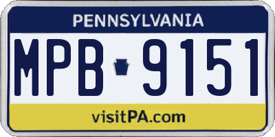 PA license plate MPB9151