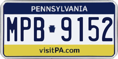 PA license plate MPB9152
