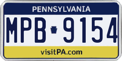 PA license plate MPB9154