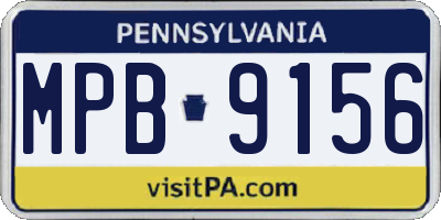 PA license plate MPB9156