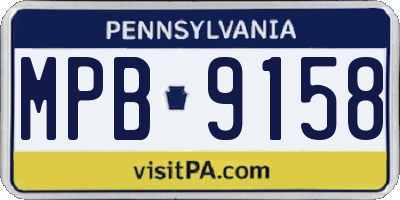 PA license plate MPB9158