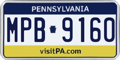 PA license plate MPB9160