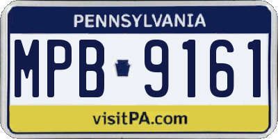 PA license plate MPB9161