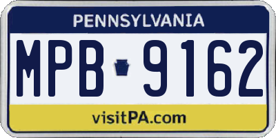 PA license plate MPB9162