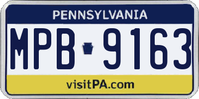 PA license plate MPB9163